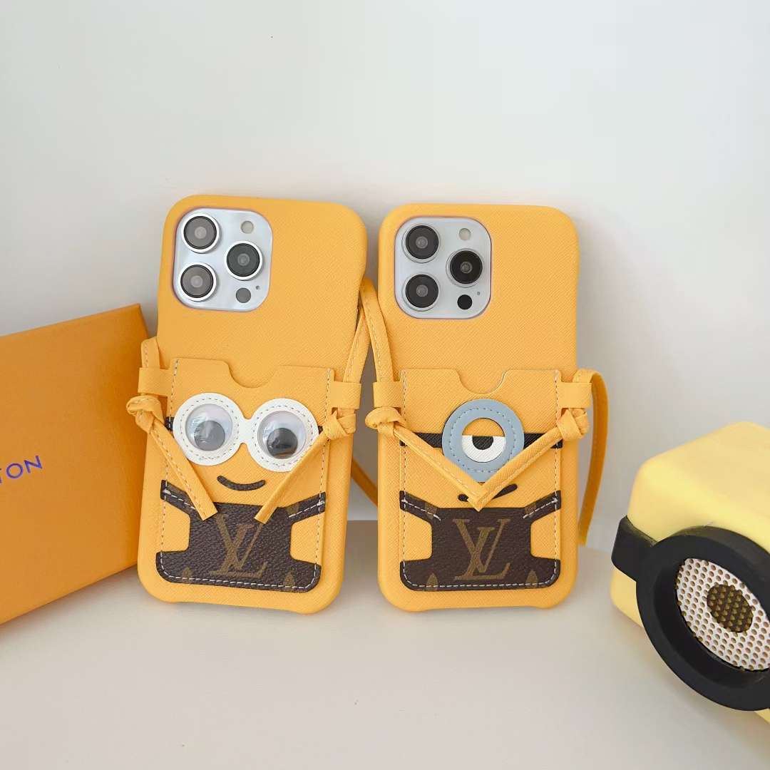 LV Phone Case Minions Crossbody For I Pro Max Plus / Yellow for 11