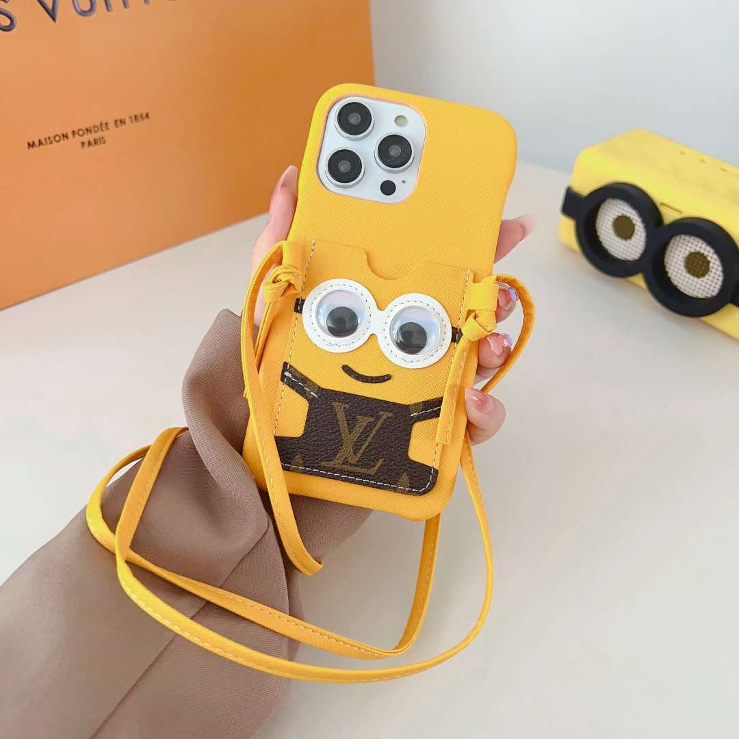 LV Phone Case Minions Crossbody For I Pro Max Plus / Yellow for 11-pro-max