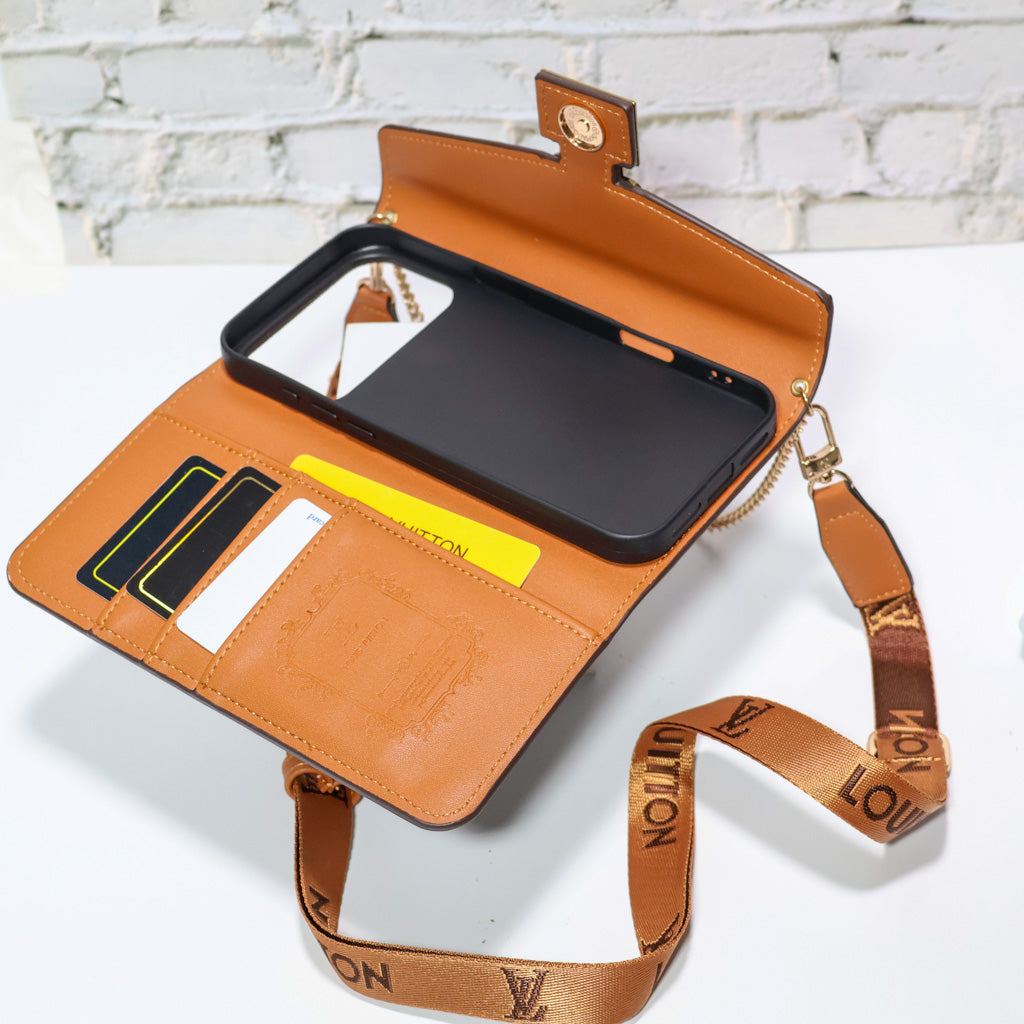 Brown Monogram Trifold LV iPhone Wallet For 17 Series iPhone Case for iphone-17-pro