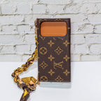 Brown Monogram Trifold LV iPhone Wallet For 17 Series iPhone Case