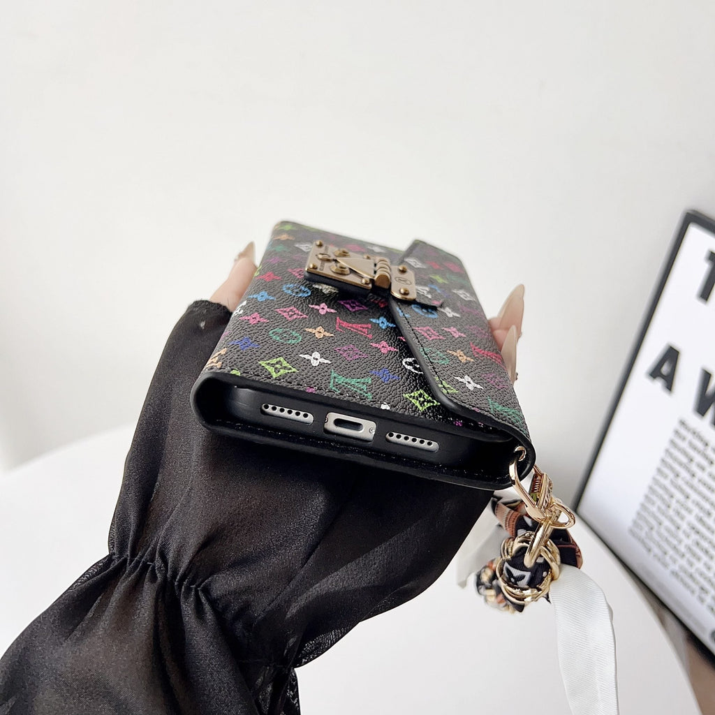 Multicolor LV Style Crossbody Case Wallet For 13-17 / Pro / Pro Max for 13-pro