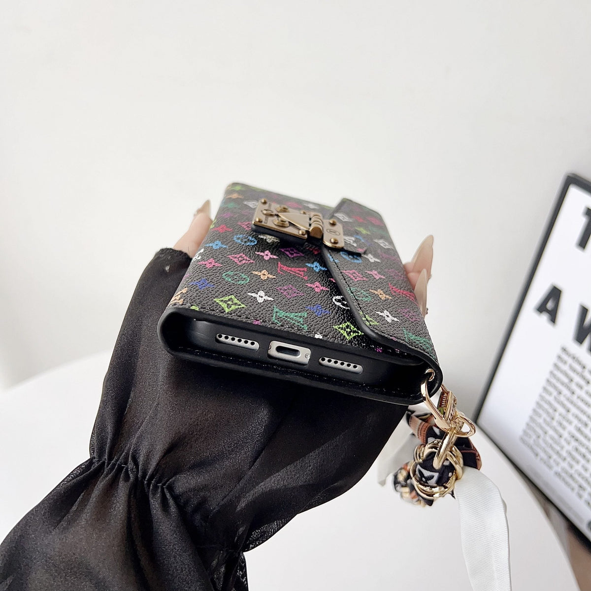 Multicolor LV Style Crossbody Case Wallet For 13-17 / Pro / Pro Max for 13-pro