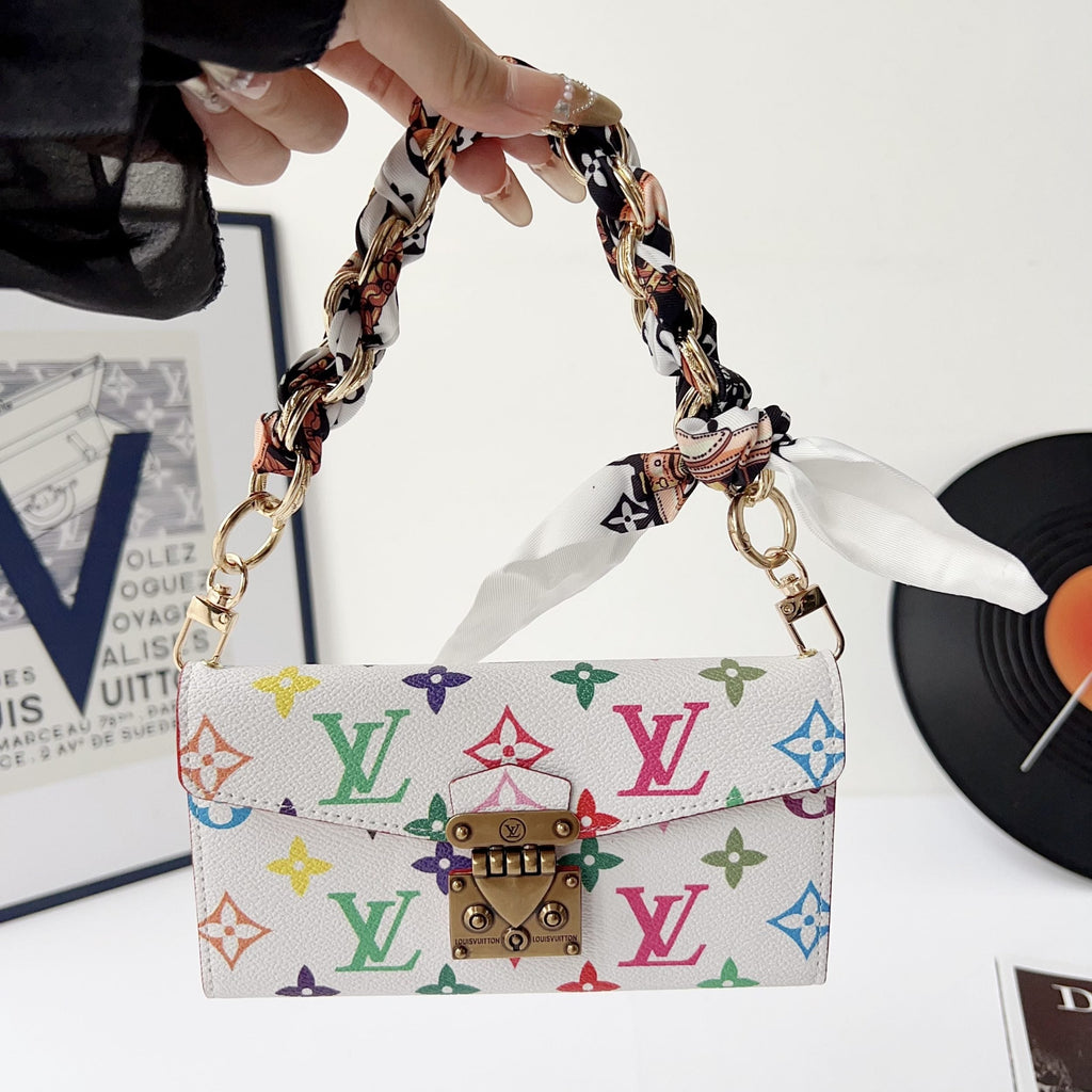 Multicolor LV Style Crossbody Case Wallet For 13-17 / Pro / Pro Max for 14