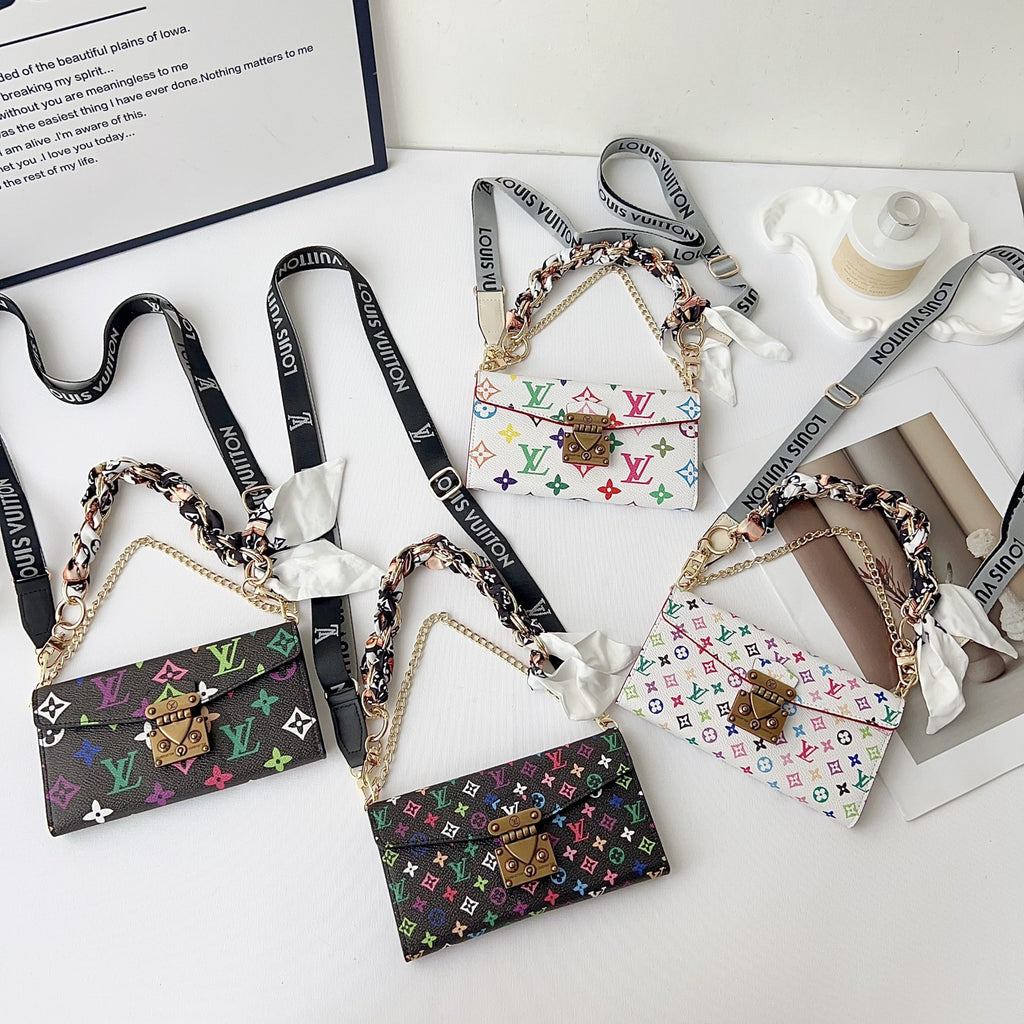 Multicolor LV Style Crossbody Case Wallet For 13-17 / Pro / Pro Max