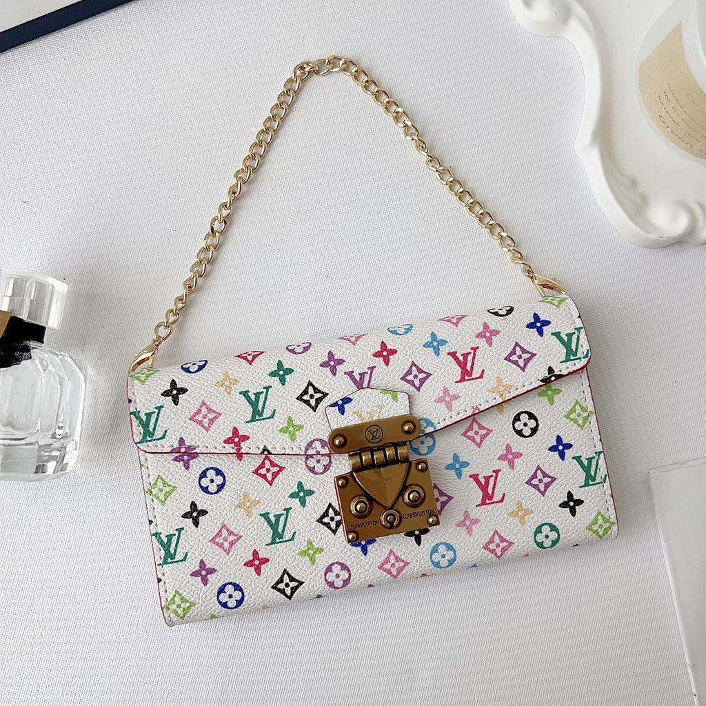 Multicolor LV Style Crossbody Case Wallet For 13-17 / Pro / Pro Max for 14