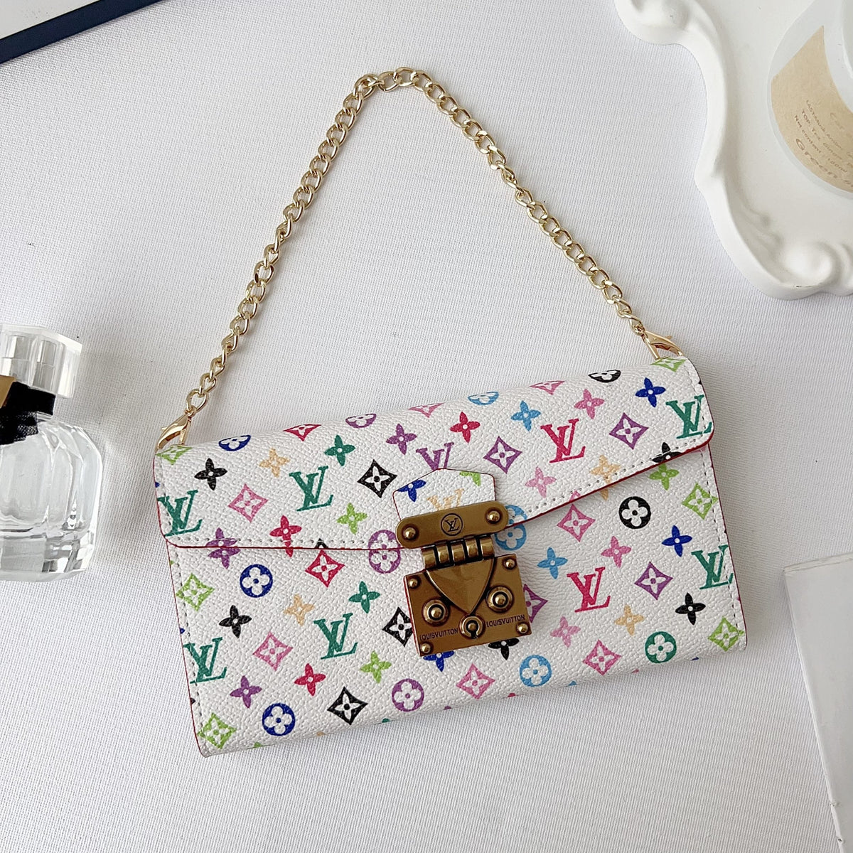 Multicolor LV Style Crossbody Case Wallet For 13-17 / Pro / Pro Max for 14