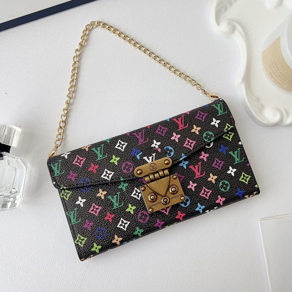Multicolor LV Style Crossbody Case Wallet For 13-17 / Pro / Pro Max for 13-pro-max