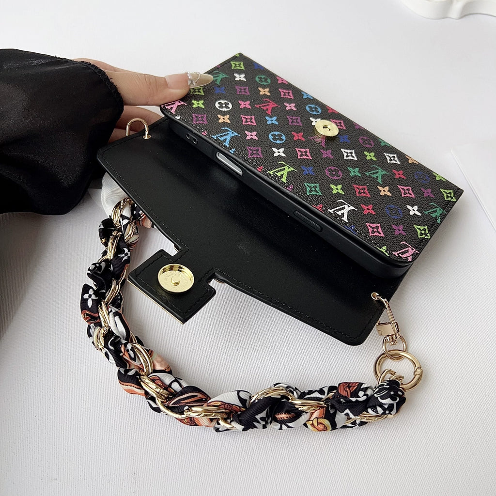 Multicolor LV Style Crossbody Case Wallet For 13-17 / Pro / Pro Max for 13-pro