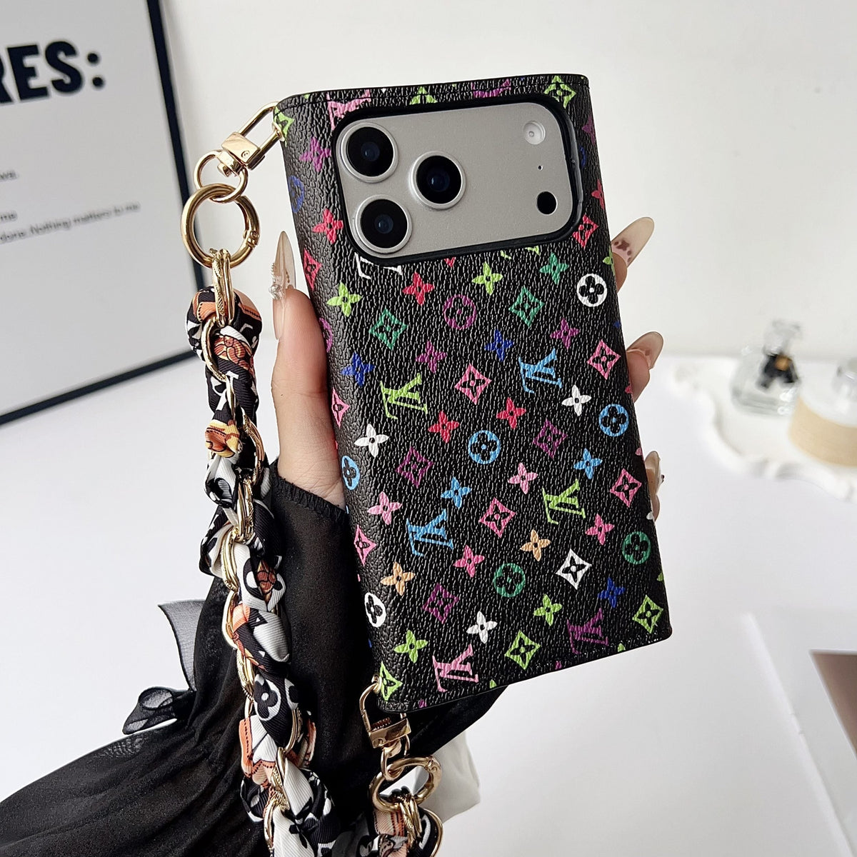 Multicolor LV Style Crossbody Case Wallet For 13-17 / Pro / Pro Max for 13-pro