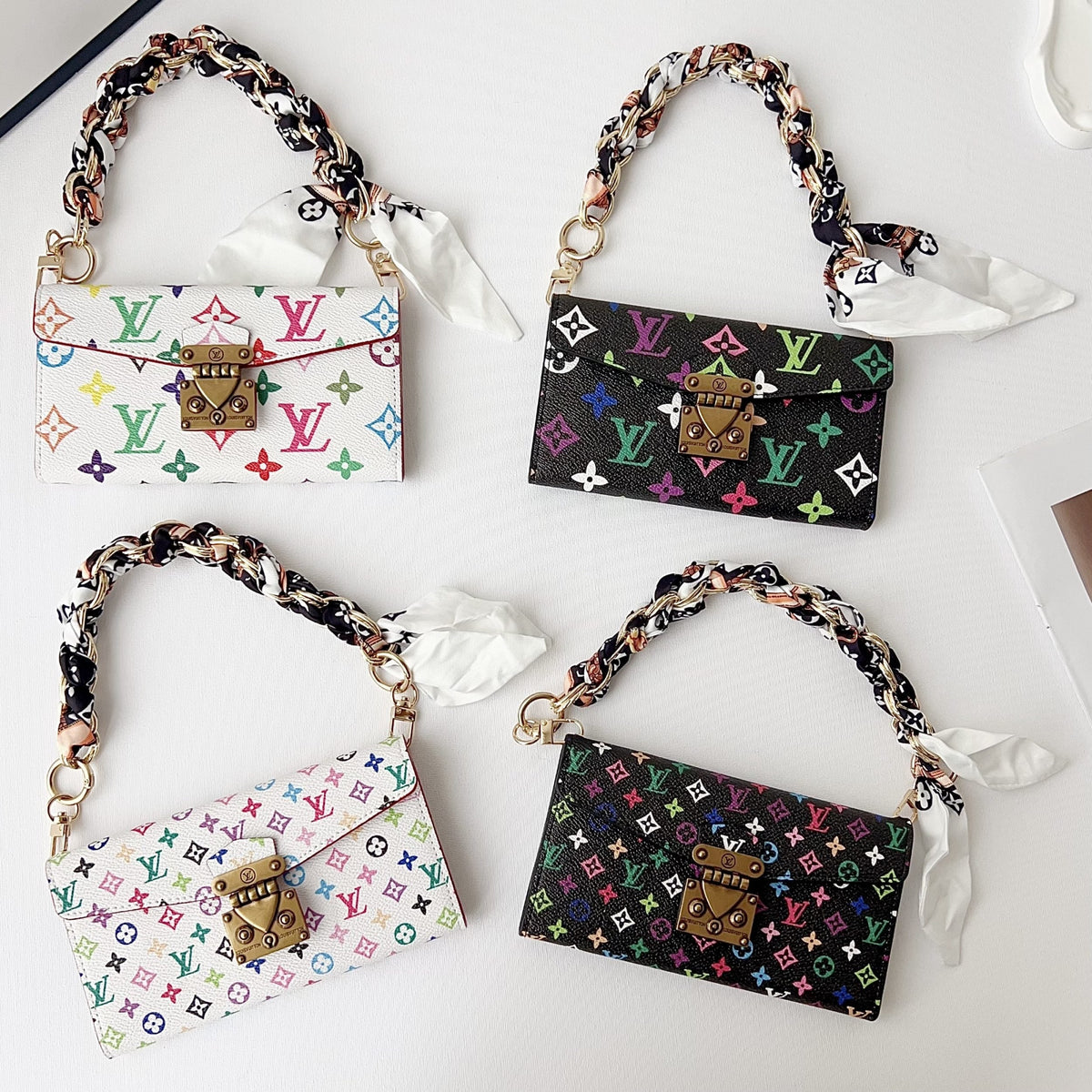 Multicolor LV Style Crossbody Case Wallet For 13-17 / Pro / Pro Max for 13-pro-max