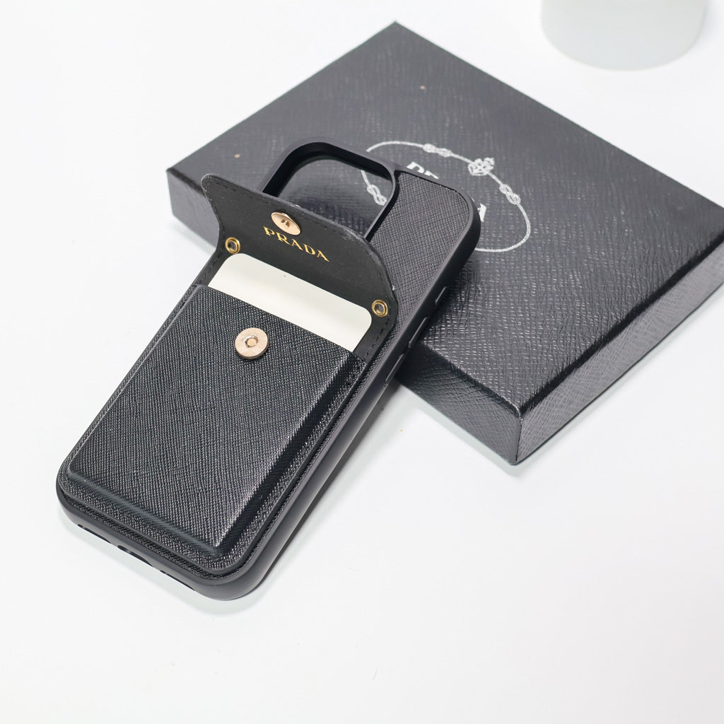 Prada Card Holder Phone Case For 12-16 Pro Max Plus for 12-pro-max