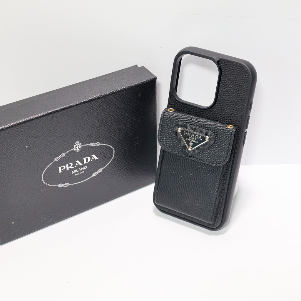 Prada Card Holder Phone Case For 12-16 Pro Max Plus for 12-pro