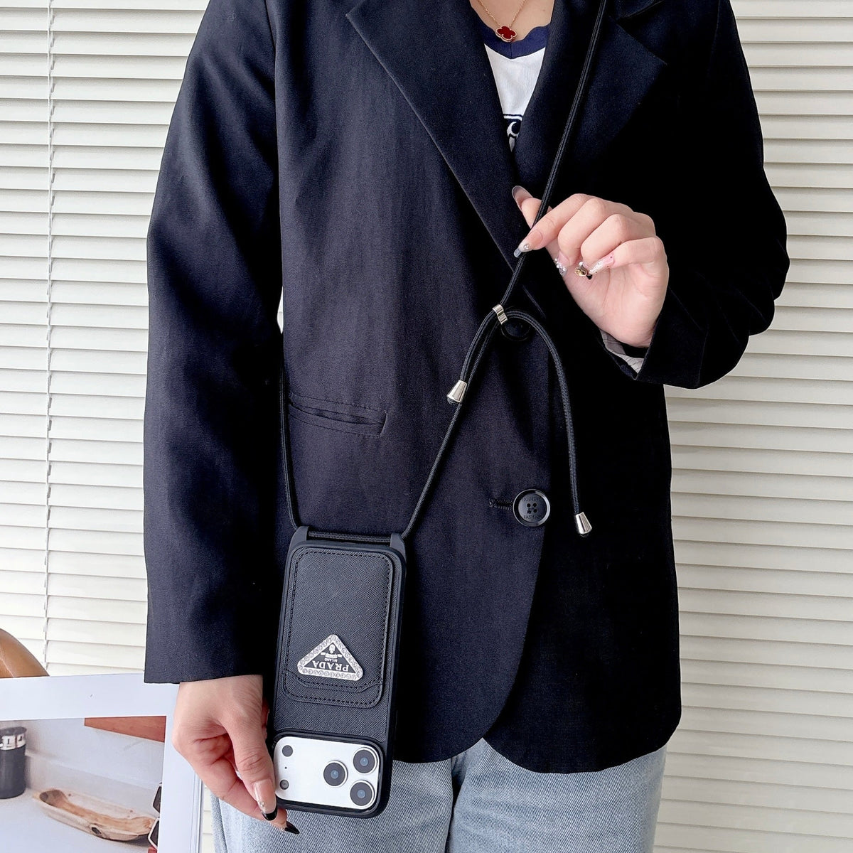 Prada Crossbody Phone Case iPhone 12-17 / Pro / Pro Max / Plus / Air