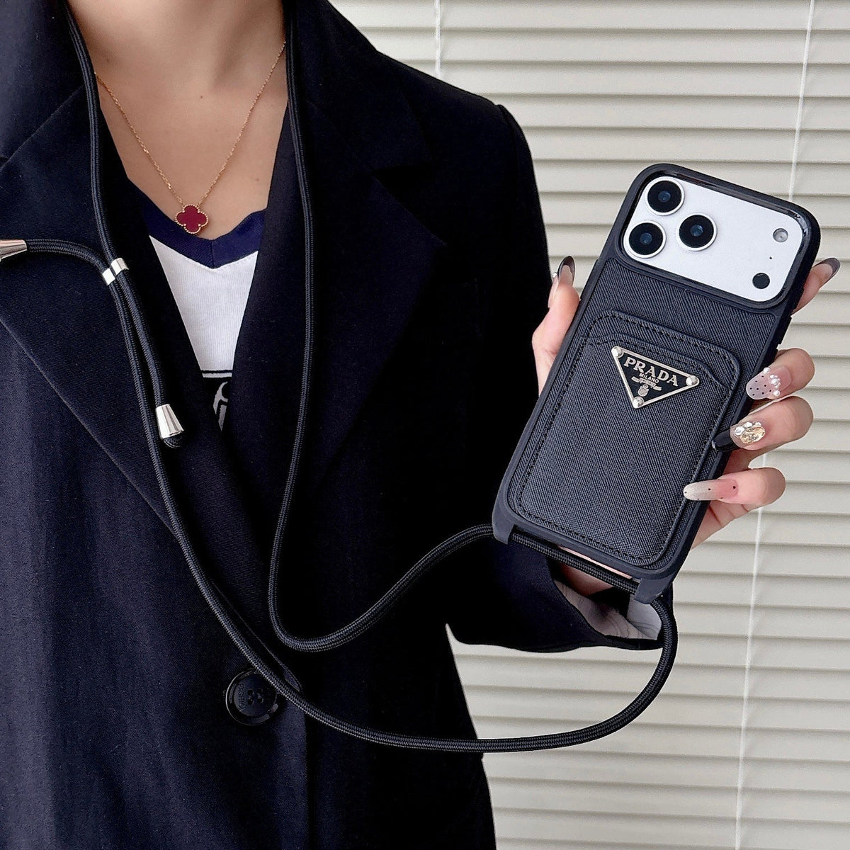 Prada Crossbody Phone Case iPhone 12-17 / Pro / Pro Max / Plus / Air for 13