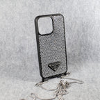 Prada Rhinestone Phone Case For I Pro Max Plus for iphone-12-pro-max