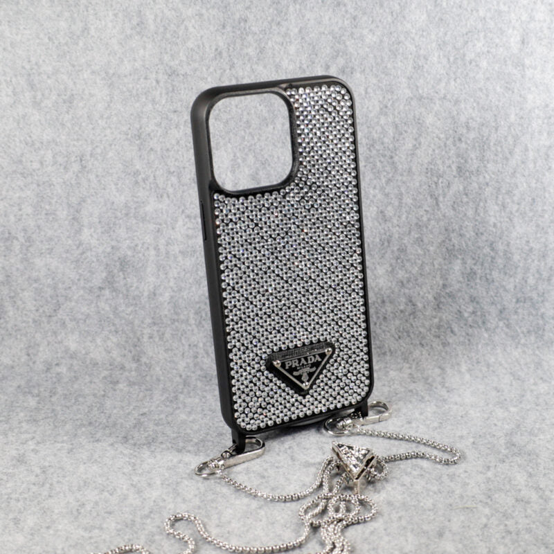Prada Rhinestone Phone Case For I Pro Max Plus for iphone-12-pro-max