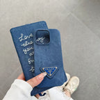 Pr iPhone Case Denim Fabric For 12-16 Pro Max Plus for 12-pro