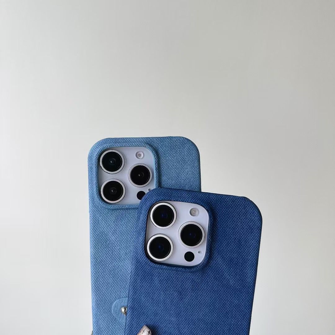Pr iPhone Case Denim Fabric For 12-16 Pro Max Plus
