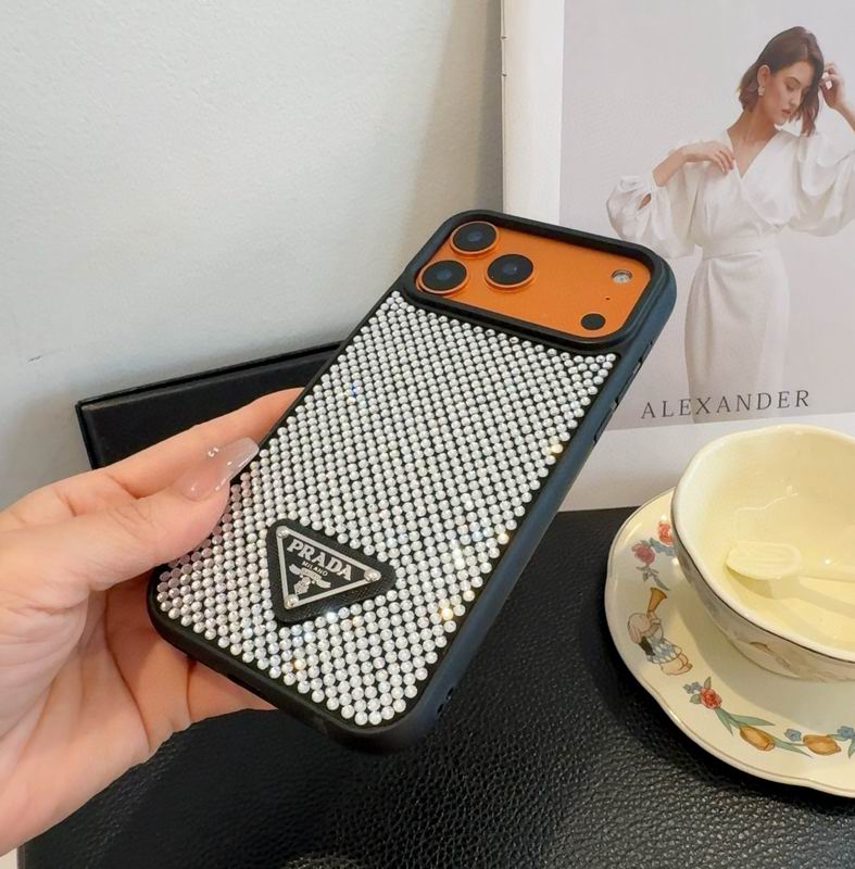 Rhinestone Prada Phone Case iPhone 13-17 / Pro / Pro Max for 14-pro