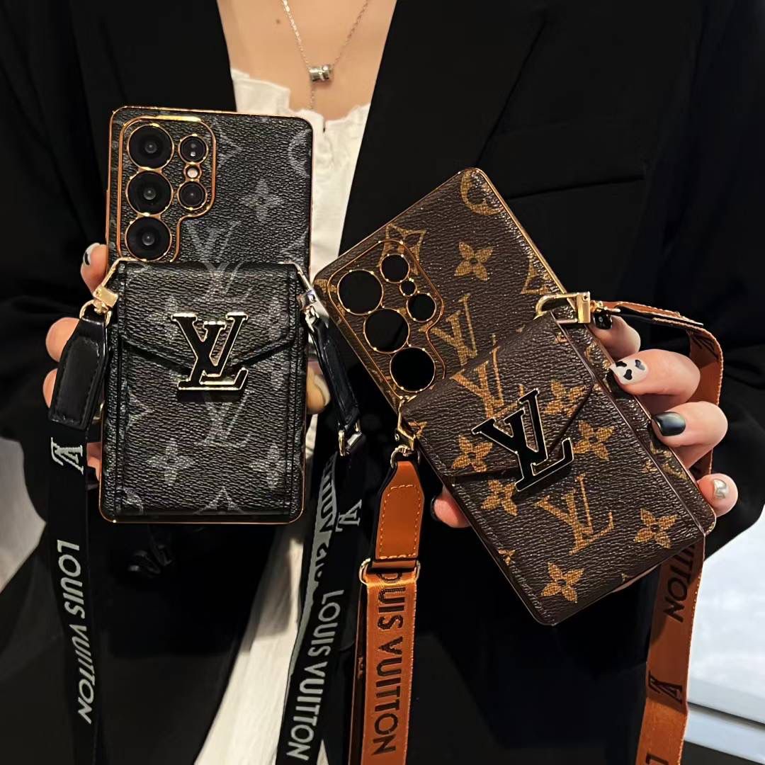 Crossbody LV Card Holder Samsung Galaxy Phone Case S22-26 Ultra Plus
