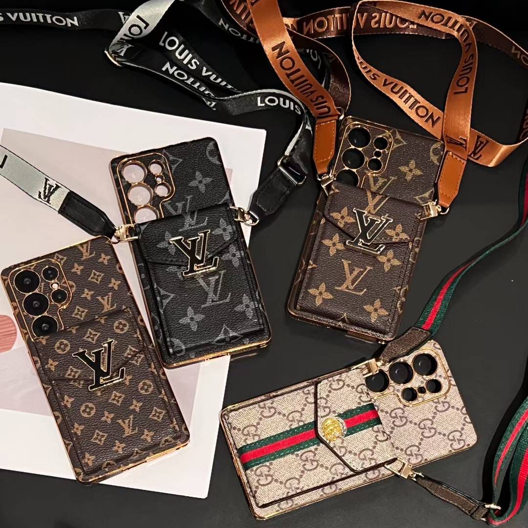 Crossbody LV Card Holder Samsung Galaxy Phone Case S22-26 Ultra Plus