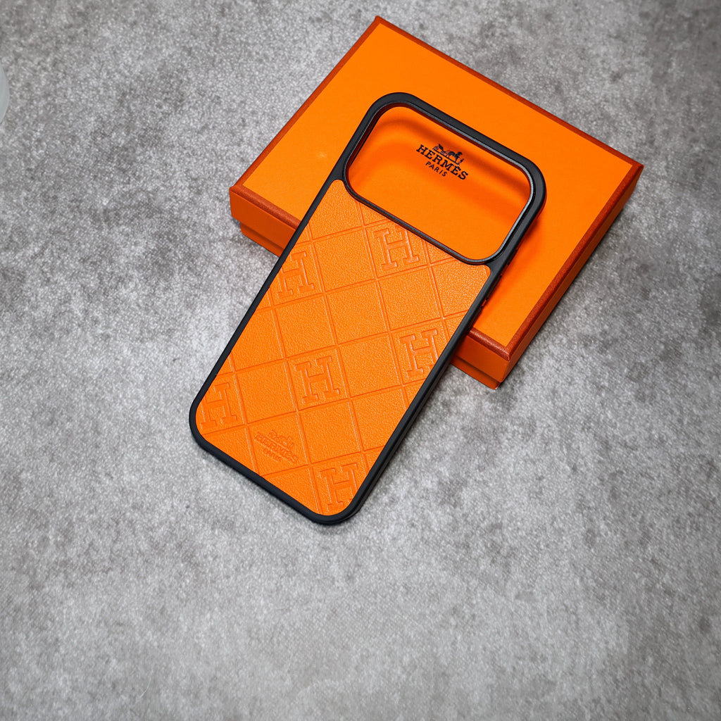 Stamped Leather H iPhone Case For 17 Series for iphone-17-pro