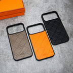 Stamped Leather H iPhone Case For 17 Series for iphone-17