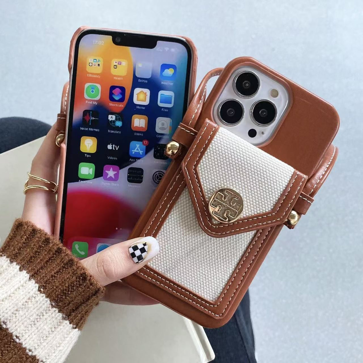 Tb Crossbody Phone Case Card Holder For iPhone Series for 12-pro
