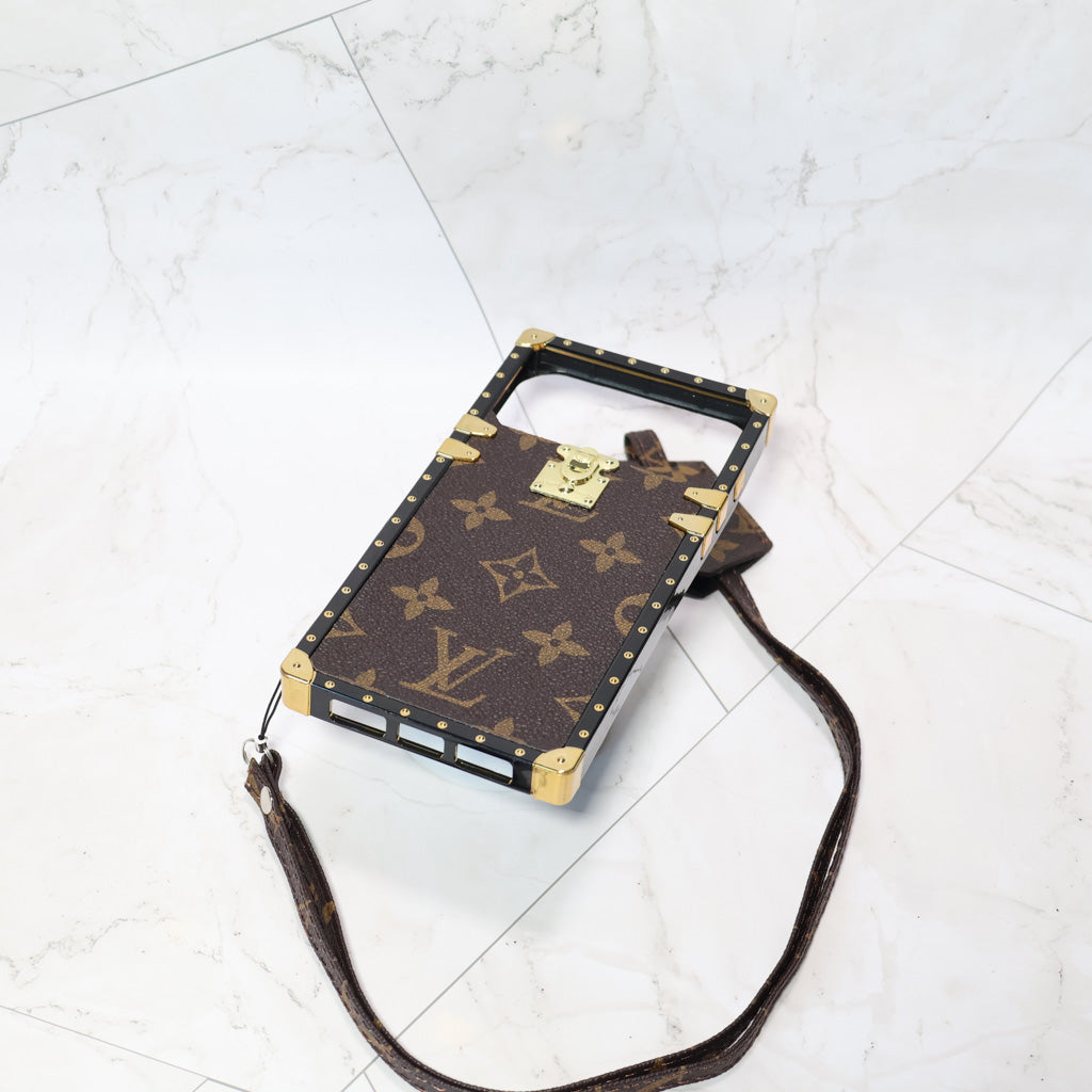 Trunk Style LV Phone Case For 12-17 / Pro / Pro Max / Plus / Air for 12-pro-max