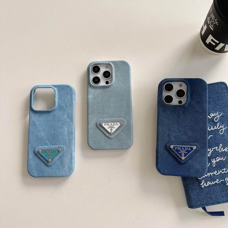 Pr iPhone Case Denim Fabric For 12-16 Pro Max Plus