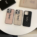 Ysl Luxury iPhone Case Rhinestone For iPhone 12-16 Pro Max