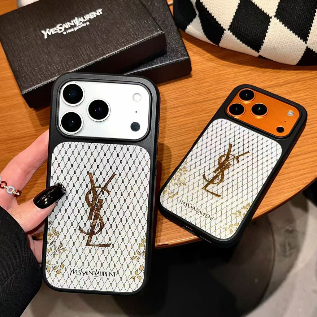 Ysl Phone Case Gilded Style For iPhone 14-17 / Pro / Pro Max for iphone-14-pro