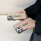 Ysl Luxury iPhone Case Rhinestone For iPhone 12-16 Pro Max for 12-pro-max
