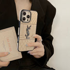 Ysl Luxury iPhone Case Rhinestone For iPhone 12-16 Pro Max for 12-pro-max