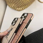 Ysl Luxury iPhone Case Rhinestone For iPhone 12-16 Pro Max