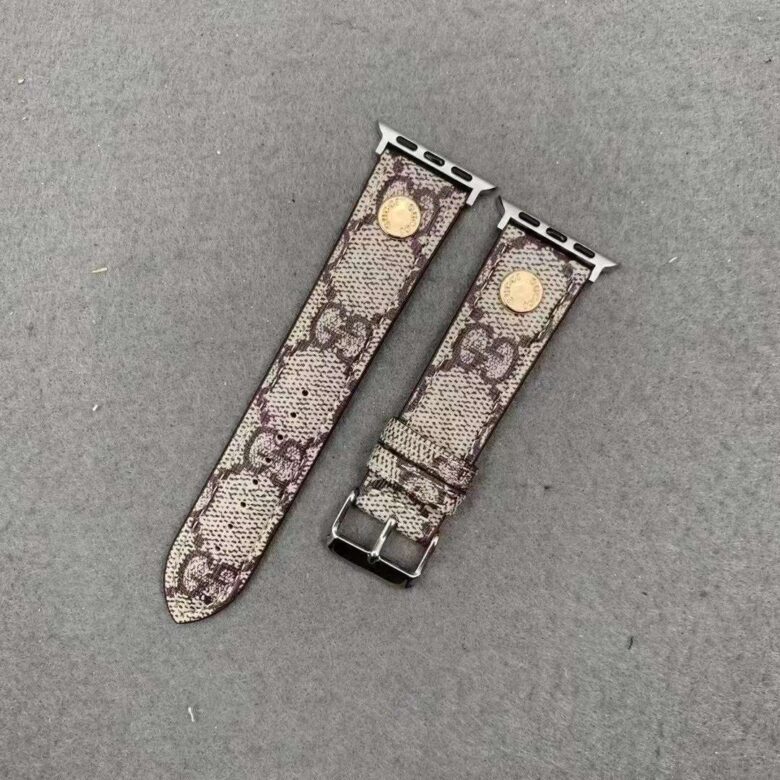 Luxury Apple Watch Band Gucci Canvas Leather for 38mm-40mm-41mm