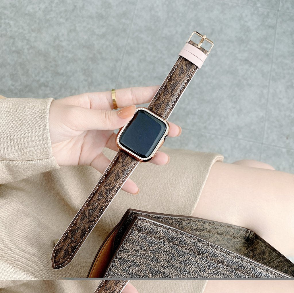 Michael Kors Apple Watch Strap for brown-pink-keeper