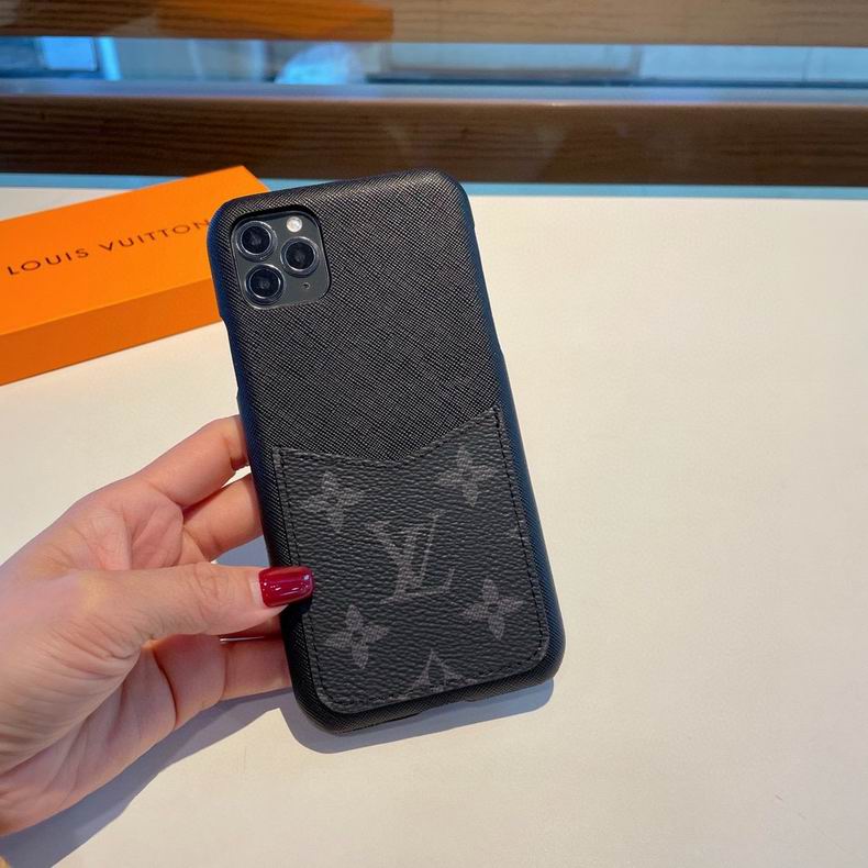 Fashion LV iPhone Case Black Card Leather Slot For I Pro Max Plus for 12