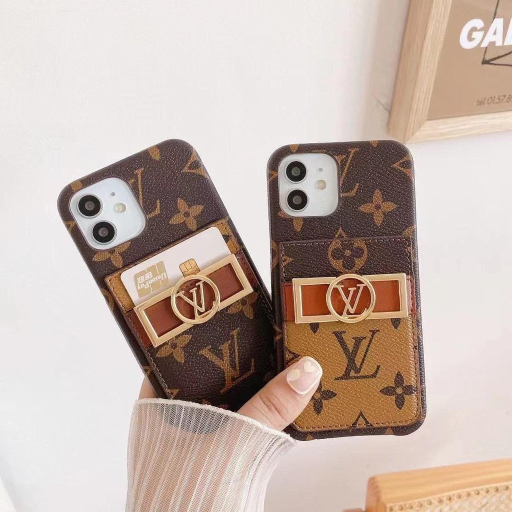 Monogram Leather Phone Case For I Pro Max for 11