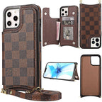 Crossbody Phone Case Designer Checkered Leather For I Pro Max