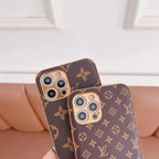 LV Monogram iPhone Case Brown Pattern 11 12 13 14 15 16 Series for 12-pro-max
