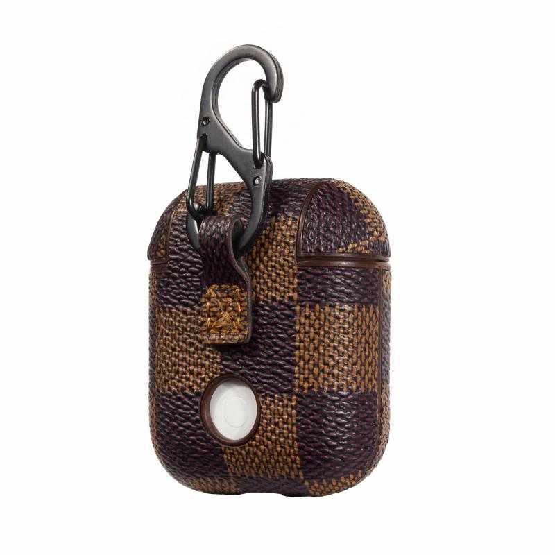Brown Checkered Designer AirPods Case For 1-2 Gen for pro-2