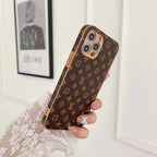 LV Monogram iPhone Case Brown Pattern 11 12 13 14 15 16 Series for 13-pro