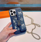 Blue Soft Texture Cross Body Case I Pro Max for 12