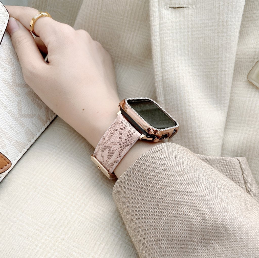 Michael Kors Apple Watch Strap for white-pink-keeper