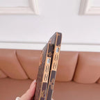 LV Monogram iPhone Case Brown Pattern 11 12 13 14 15 16 Series for 11-pro-max