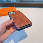 Plain Brown Leather Fashion iPhone Case 11 12 13 Pro Max for 11-pro