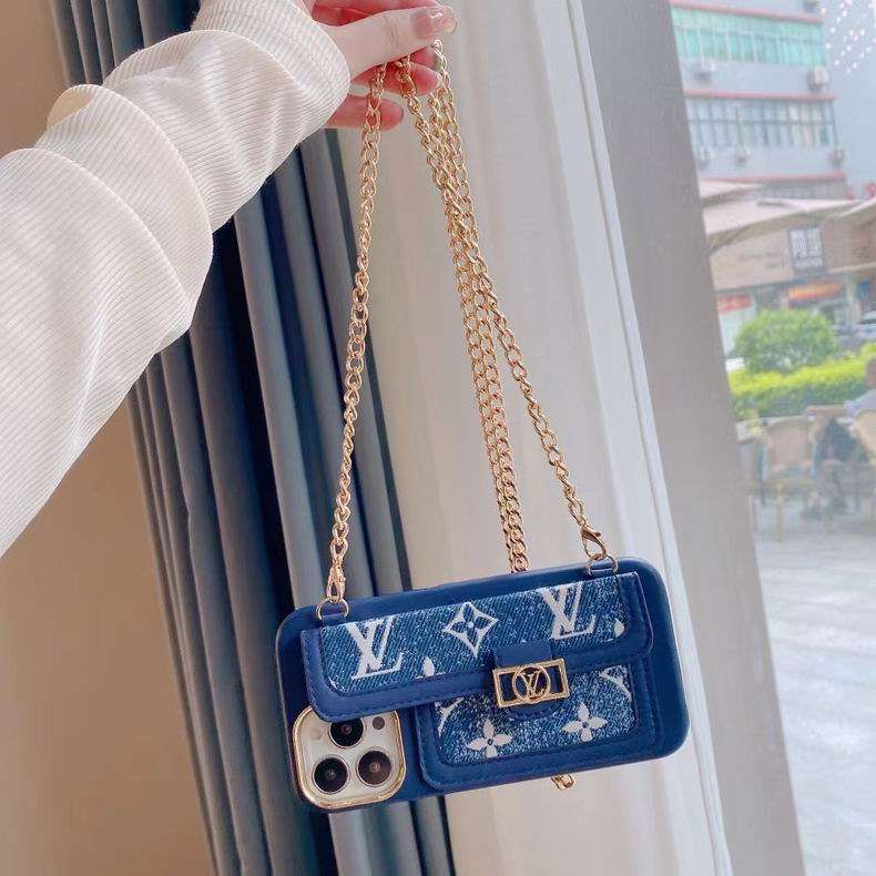 Blue Soft Texture Cross Body Case I Pro Max for 12pro