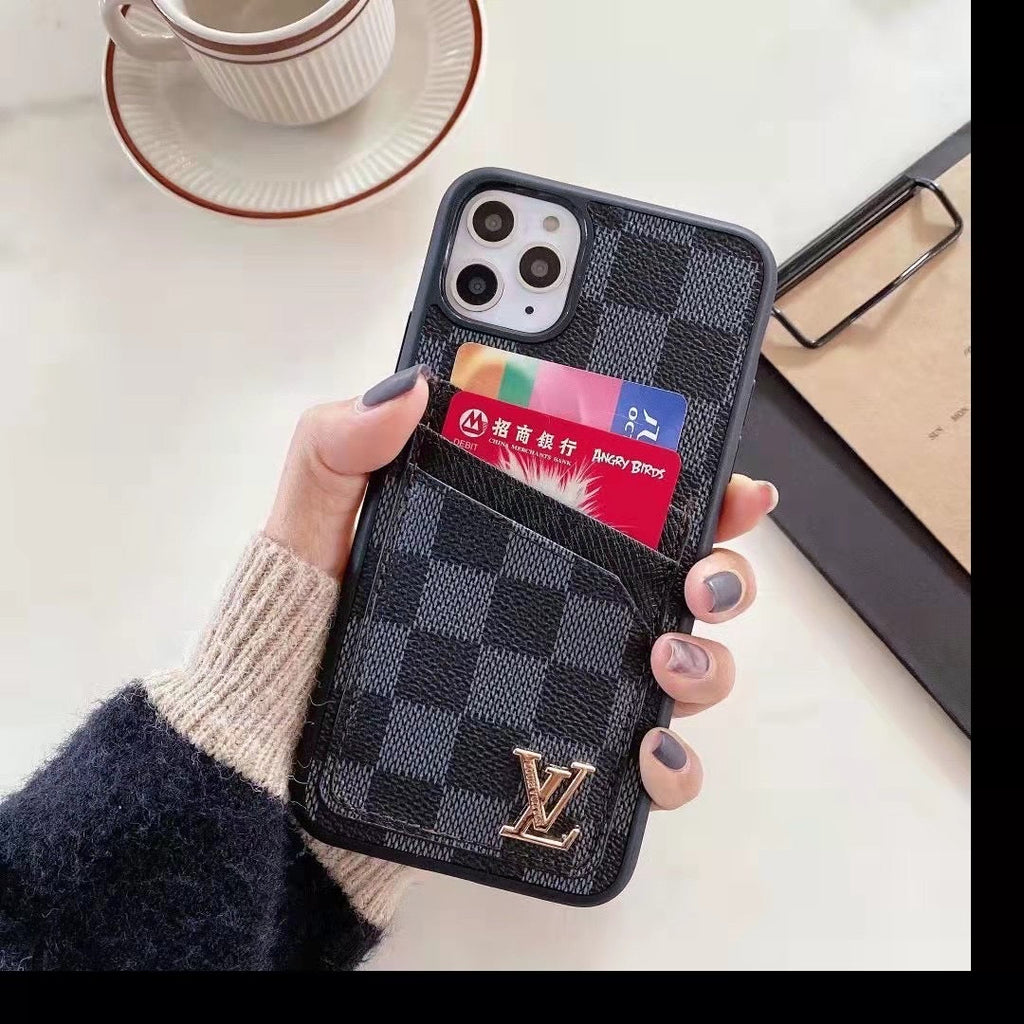 Duel Card Slot Leather Back Cover Case I Pro Max Plus for 11