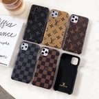 Classic Style Leather Back Cover Case iPhone X Xs Xsmax 11 12 13 14 15 16 Pro Max Plus